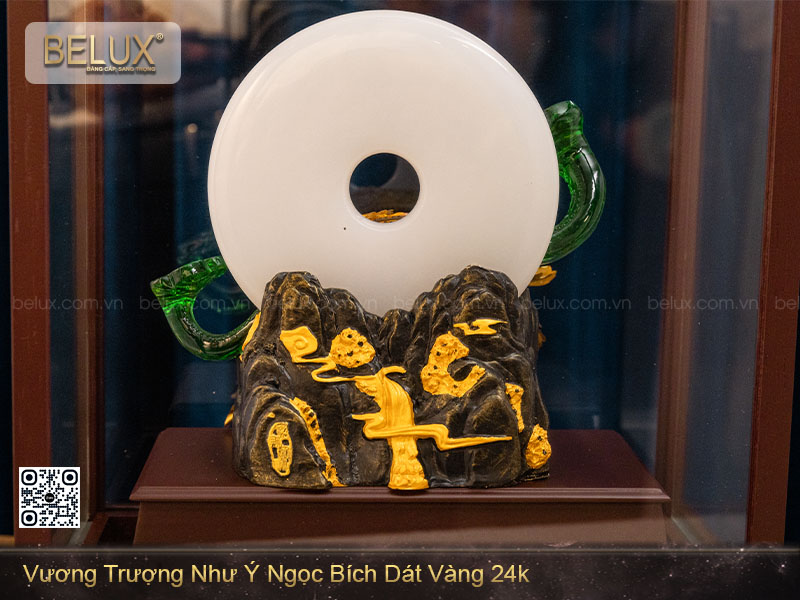 Vương Trượng Như Ý Ngọc Bích Dát Vàng 24k
